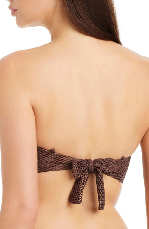 Sanctuary V-wire Metallic Net Bikini Top In Brown