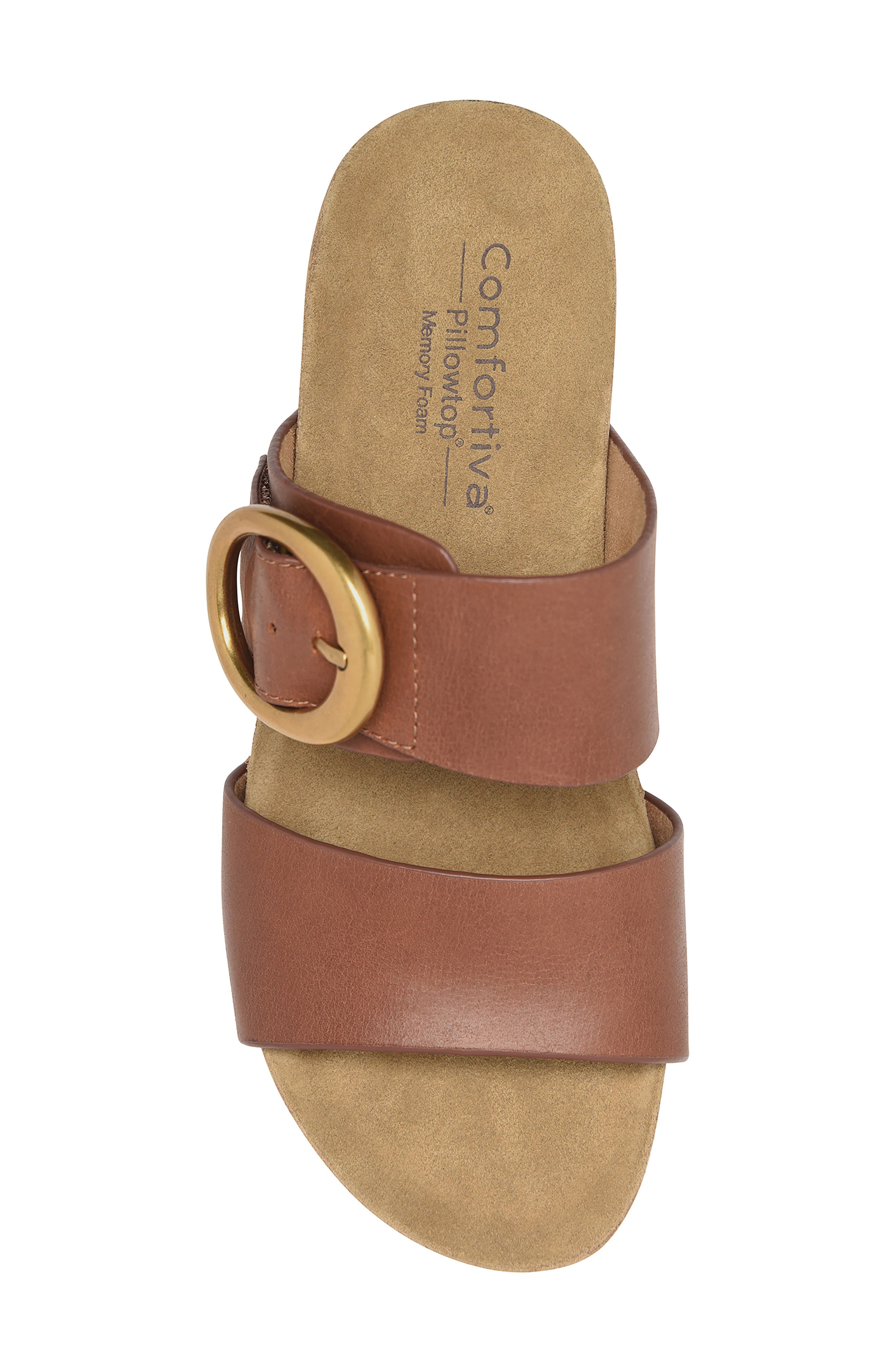 Elizabeth Platform Wedge Slide Sandal, Alternate, color, GOLDEN BROWN