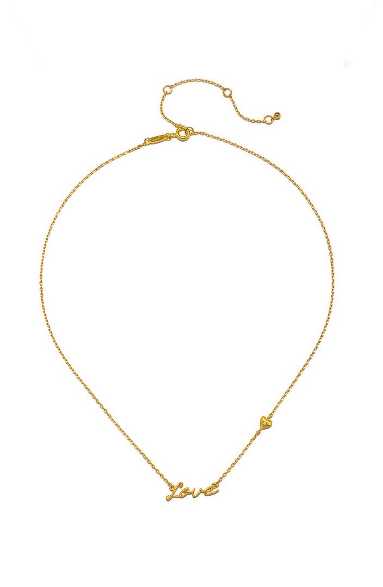 Satya Jewelry Adorned with Love Gold Necklace, Alternate, color, 