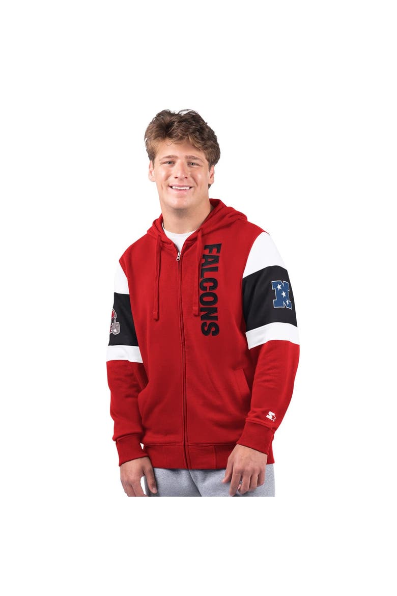 Men's Starter Red Atlanta Falcons Extreme Vintage Logo Full-Zip Hoodie, Main, color, Red