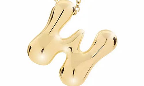 Jane Basch Designs Puffed Initial Pendant Necklace In Gold