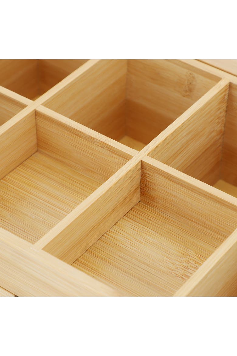 Wood Tea Box Organizer, Alternate, color, Bamboo