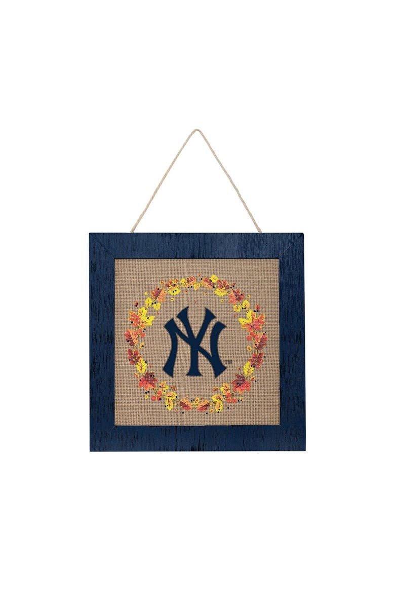 FOCO New York Yankees 12'' Double-Sided Burlap Sign, Alternate, color, Navy