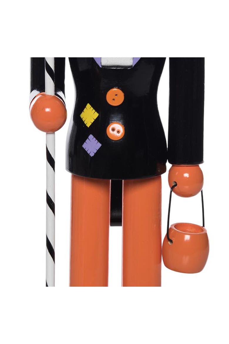 Jack-O-Lantern Nutcracker Wooden Figurine, Alternate, color, Orange