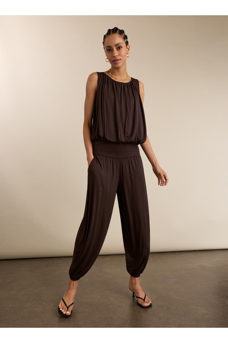 Eddy Bubble Hem Top, Alternate, color, Dark Chocolate