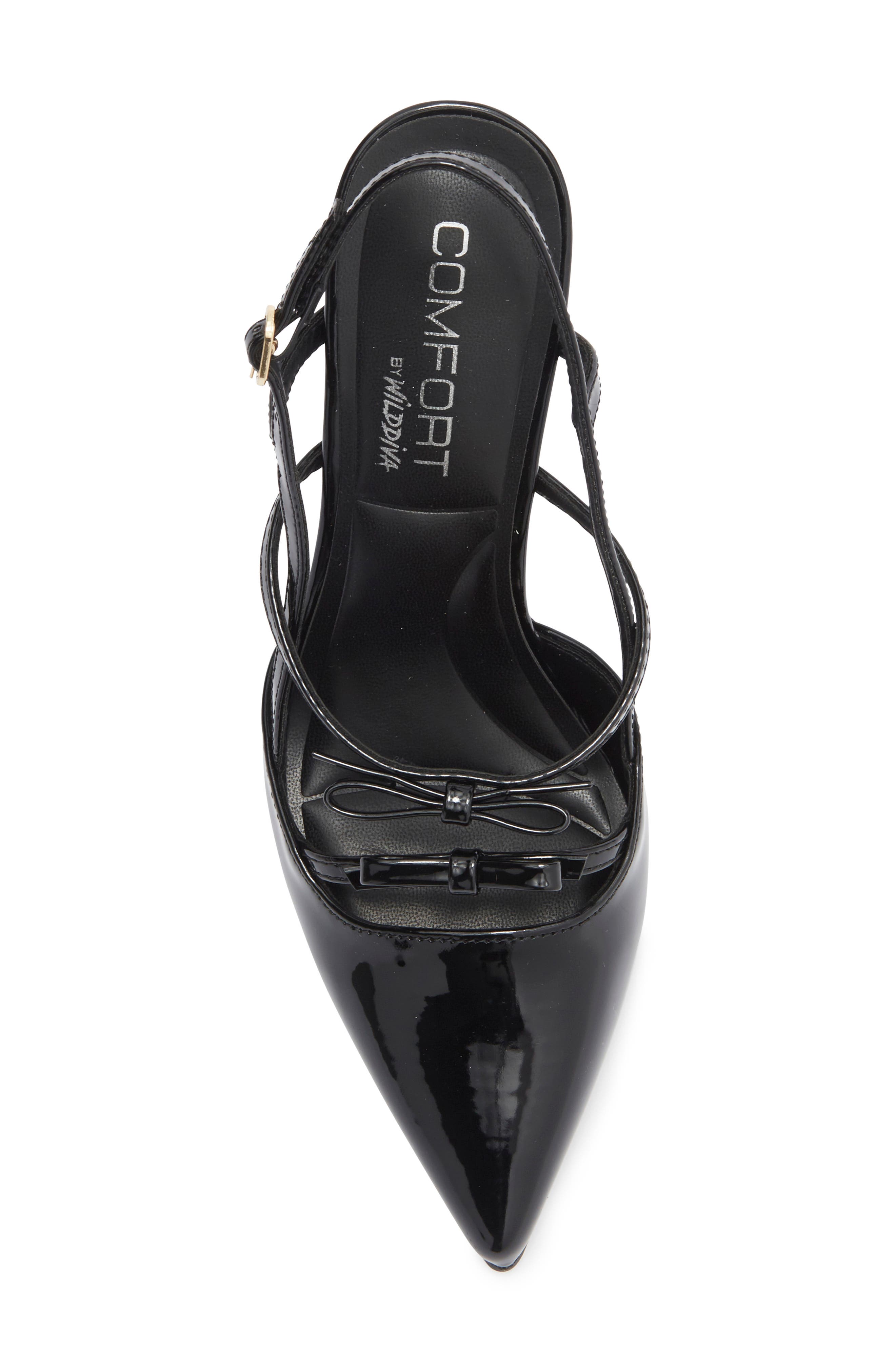 WILD DIVA LOUNGE Mistress Bow Slingback Pump, Alternate, color, Black