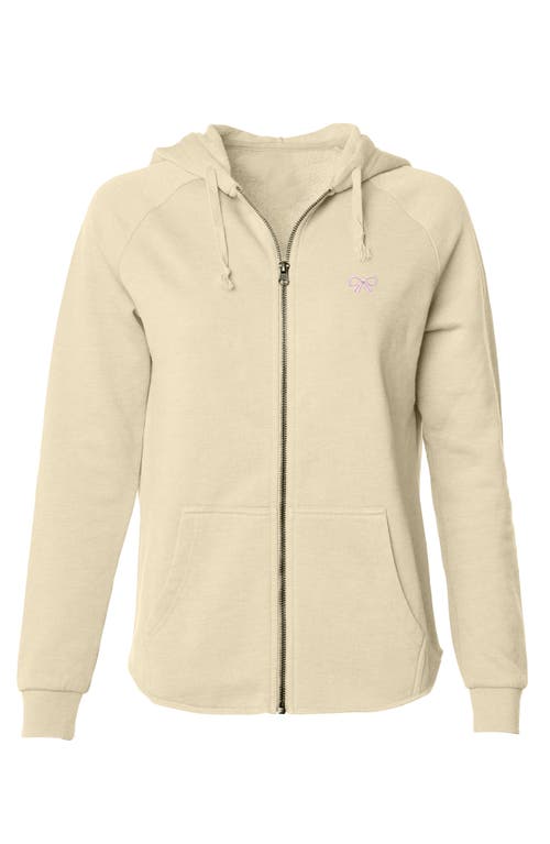 Dalix Bow Fleece Zip Hoodie In Brown
