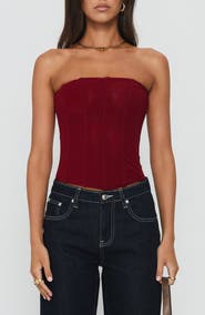 Princess Polly Oscuro Strapless Mesh Corset Top