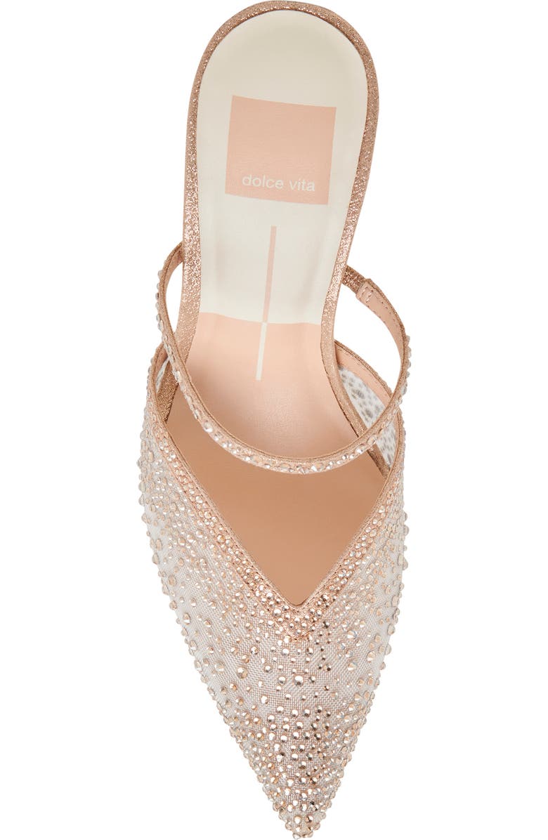 Dolce Vita Kanika Crystal Pointed Toe Mule, Alternate, color, Gold Mesh