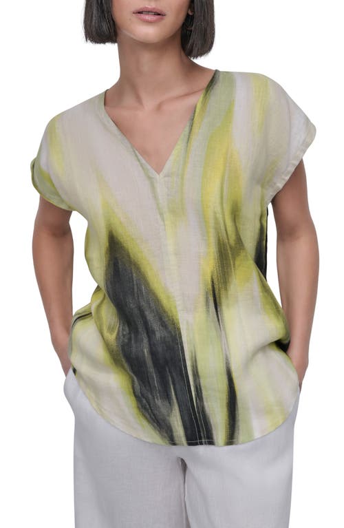 DKNY DKNY V-NECK LINEN TOP