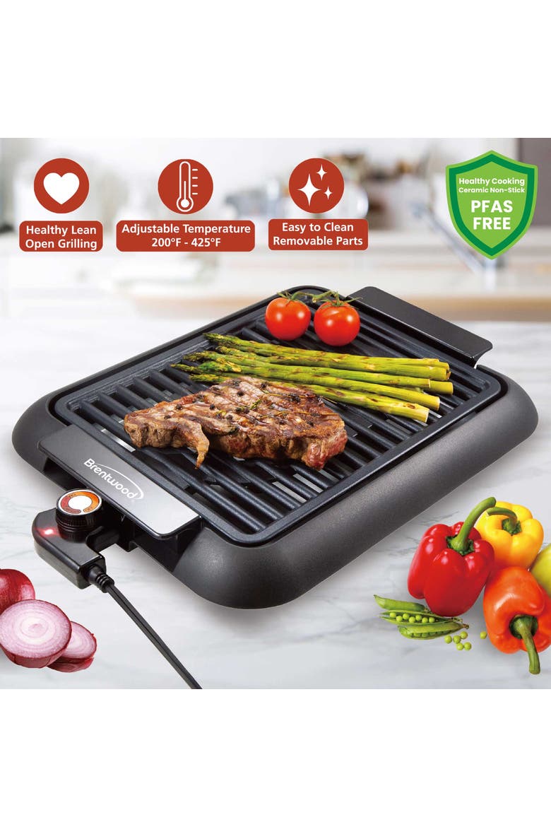 12.6 Inch x 10 Inch Electric Smokeless Indoor Grill, Alternate, color, Black