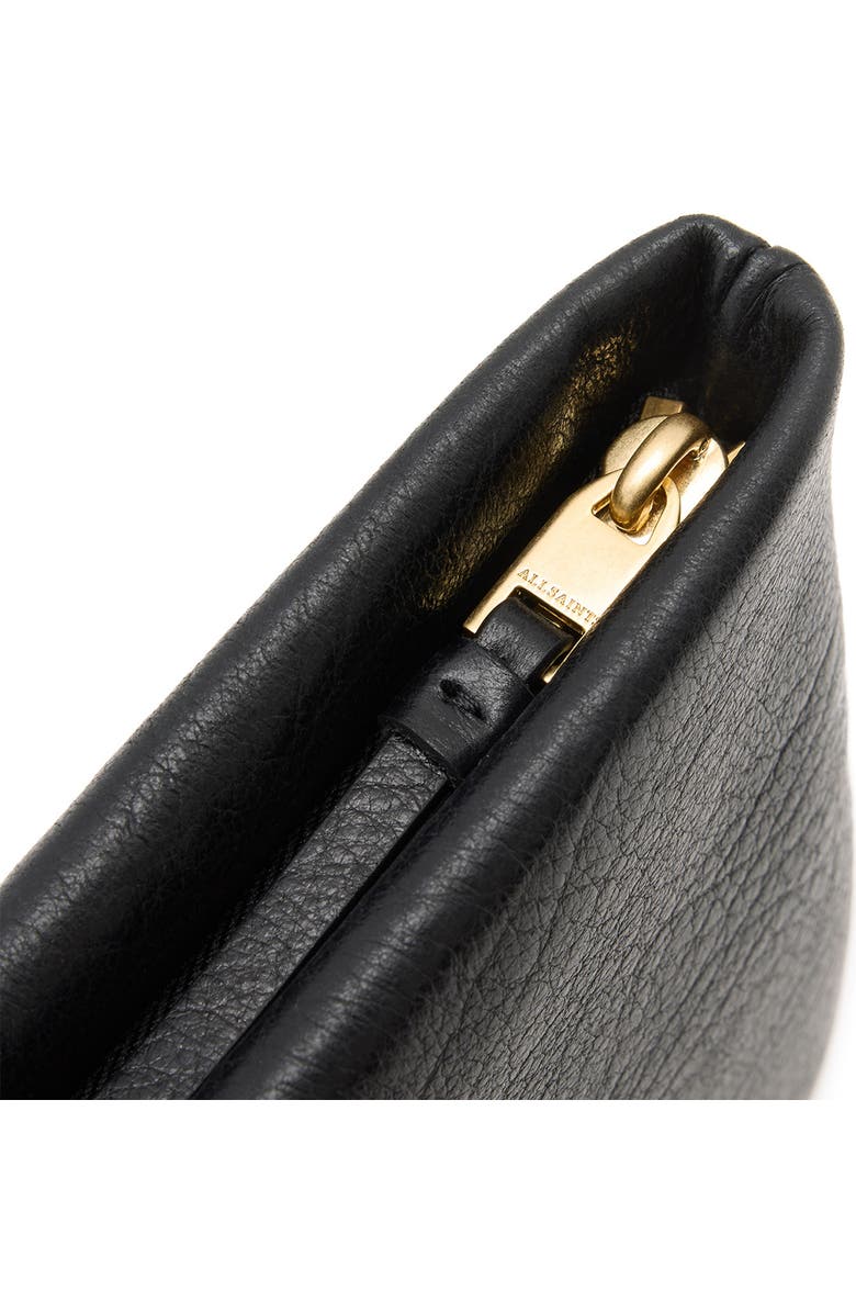 AllSaints Bettina Leather Clutch, Alternate, color,