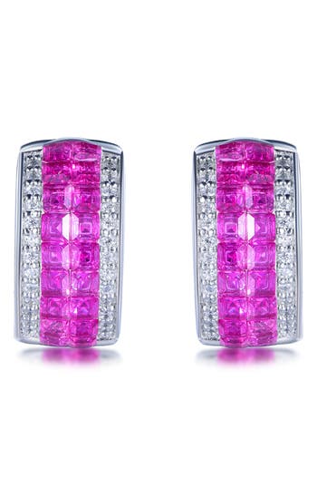 Suzy Levian Cubic Zirconia Huggie Hoop Earrings