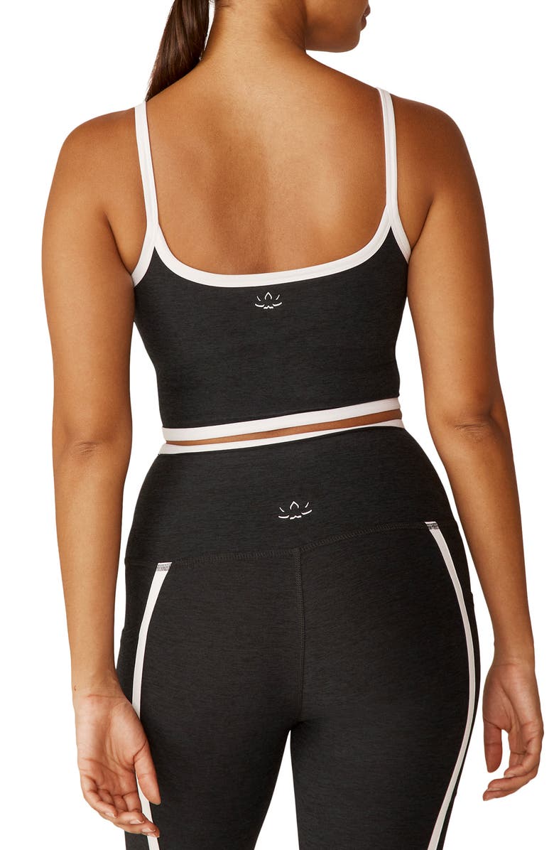 Beyond Yoga New Moves Space Dye Crop Camisole, Alternate, color, Darkest Night/Cloud