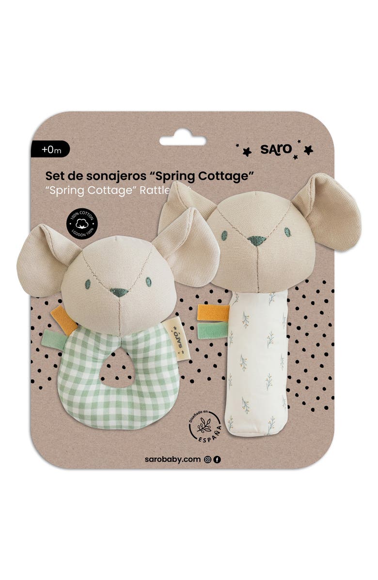 KALENCOM Spring Cottage Rattle Ring & Squeaker Playset, Alternate, color, Multi