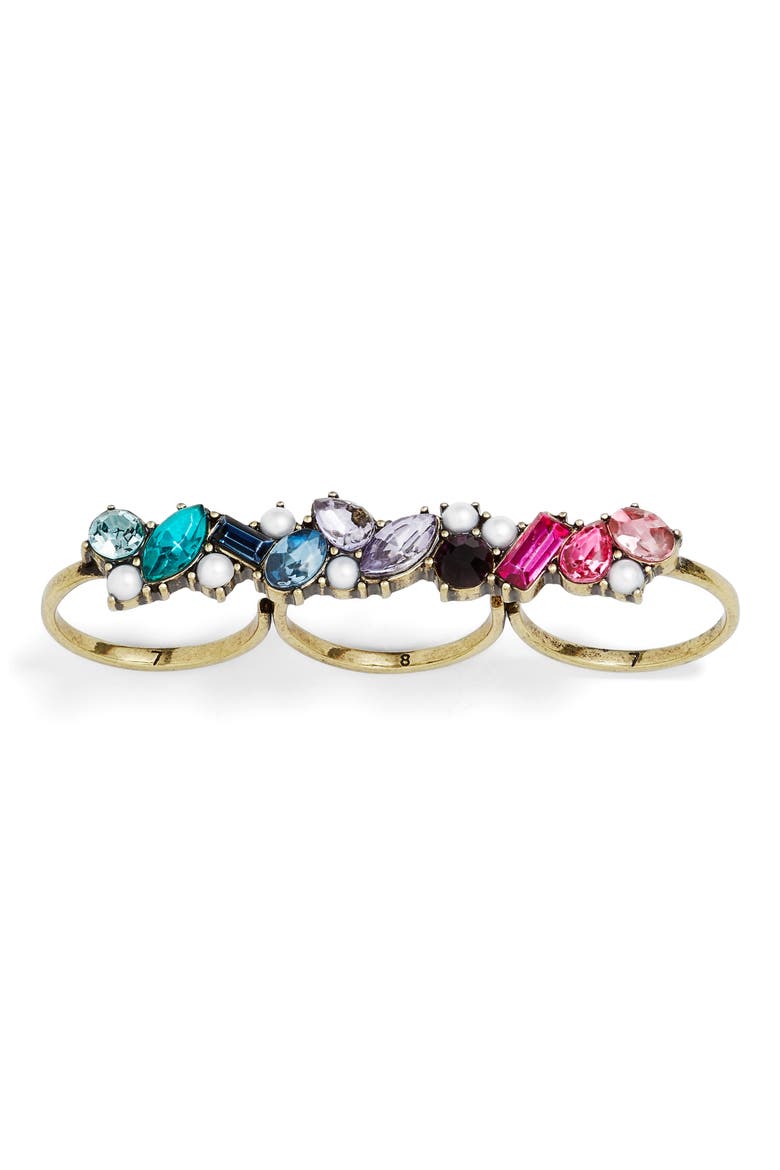 x Micaela Erlanger Boss Babe Knuckle Ring, Main, color, MULTI/ GOLD