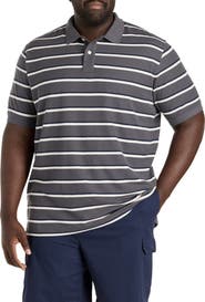 Harbor Bay by DXL Big & Tall Striped Polo Shirt