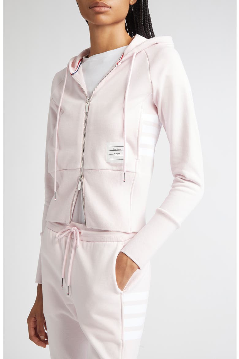 4-Bar Colorblock French Terry Zip Hoodie, Alternate, color, LIGHT PINK
