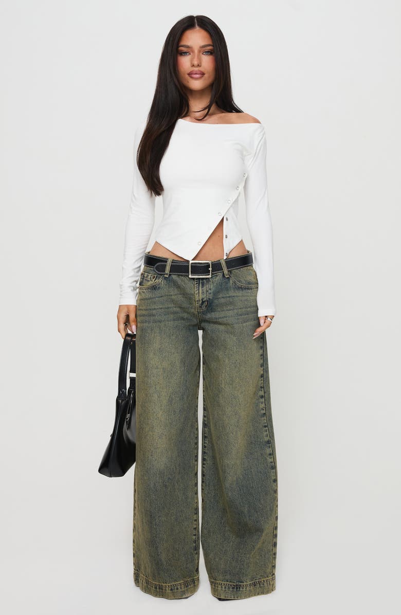 Princess Polly Karre One-Shoulder Side Snap Top, Alternate, color,