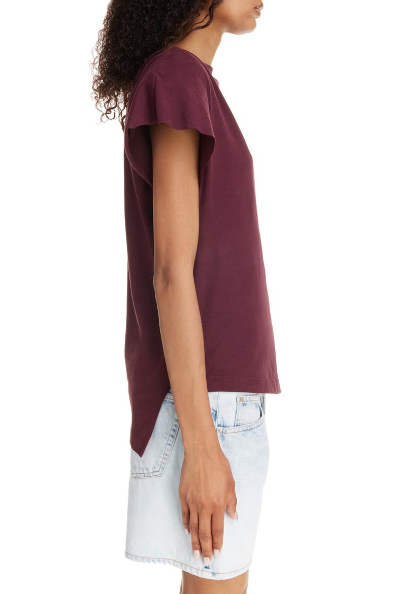 Sebani Gathered Shoulder Cotton T-Shirt, Alternate, color, PLUM
