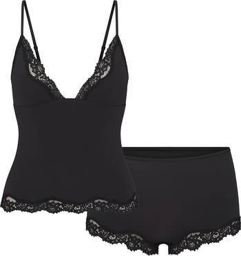 Fits Everybody Lace Trim Crop Camisole & Shorts Pajamas