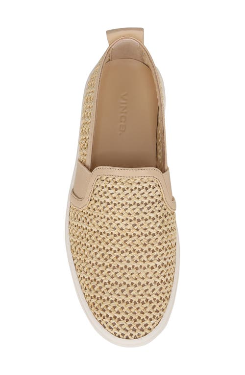 Vince Blair Raffia Slip-on Sneakers In Brown