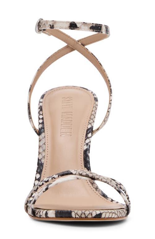 Steve Madden Ankle Strap Stiletto Sandal In Natural Snake