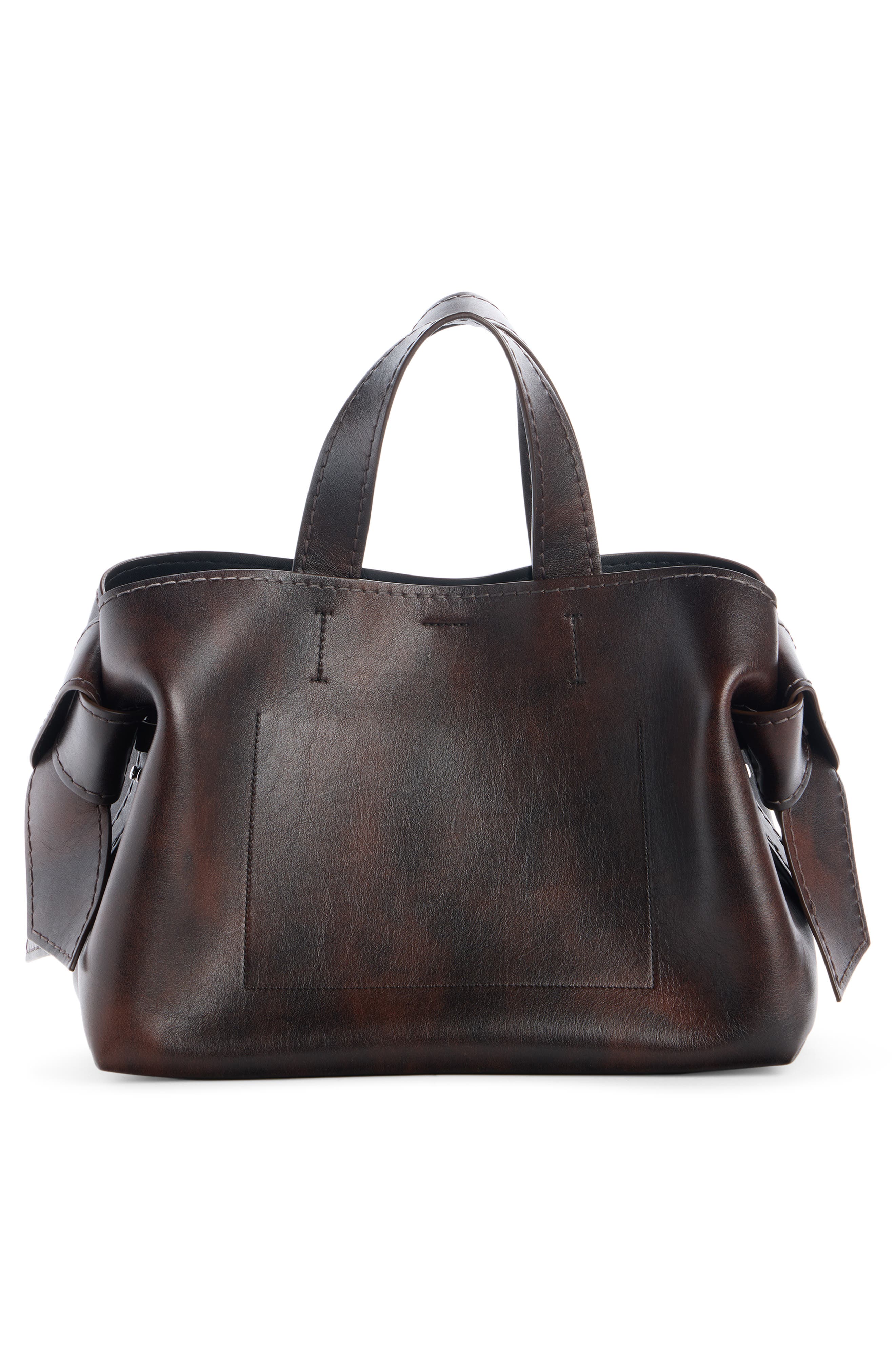 Acne Studios Musubi Leather Tote, Alternate, color, Dark Brown
