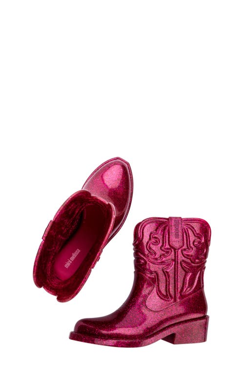 Mini Melissa Kids' Texas Western Boot In Burgundy