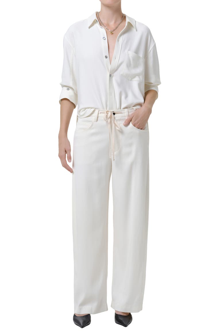 Kayla Shrunken Button-Up Shirt, Alternate, color, WINTER WHITE