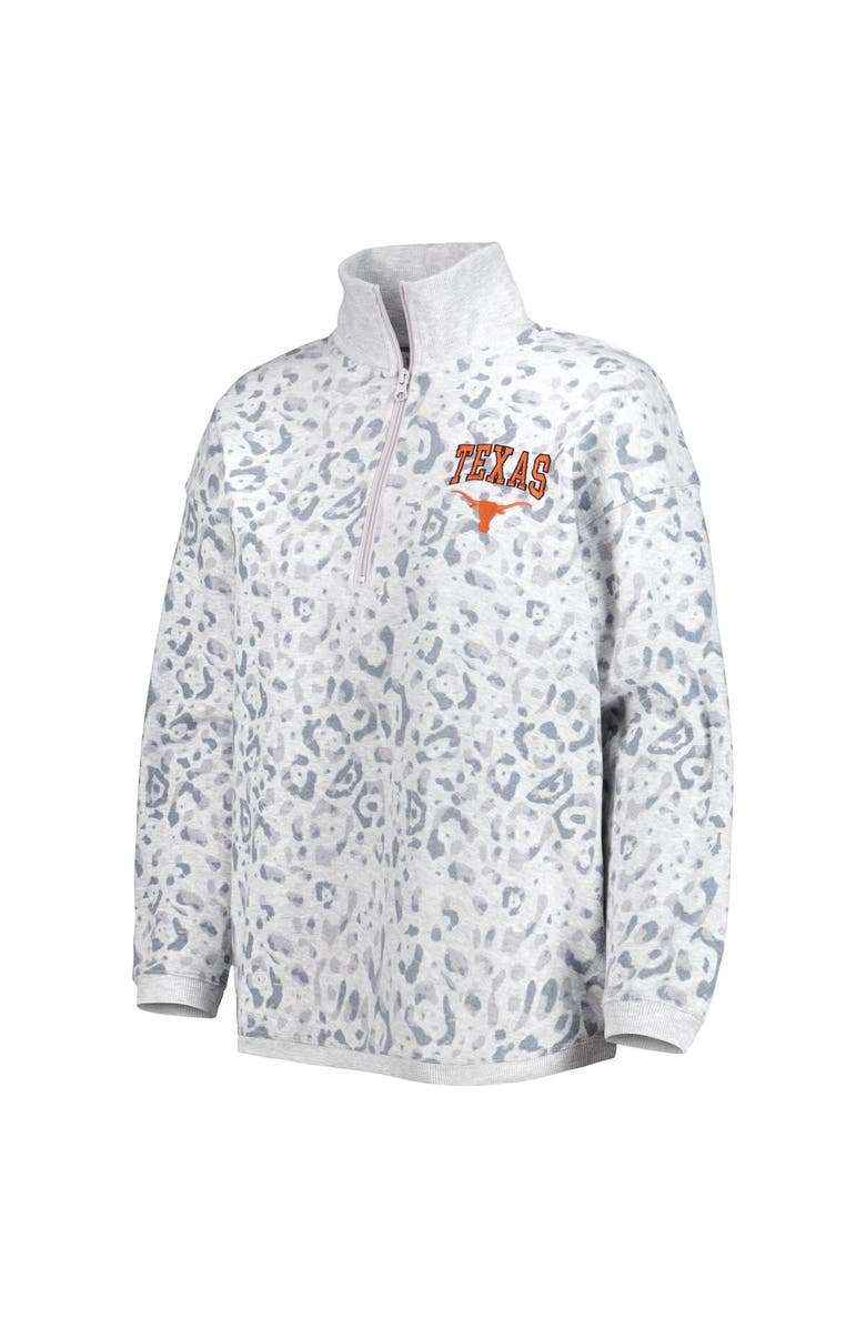 GAMEDAY COUTURE Women's Gameday Couture Heather Gray Texas Longhorns Leopard Quarter-Zip Sweatshirt, Alternate, color, Heather Navy