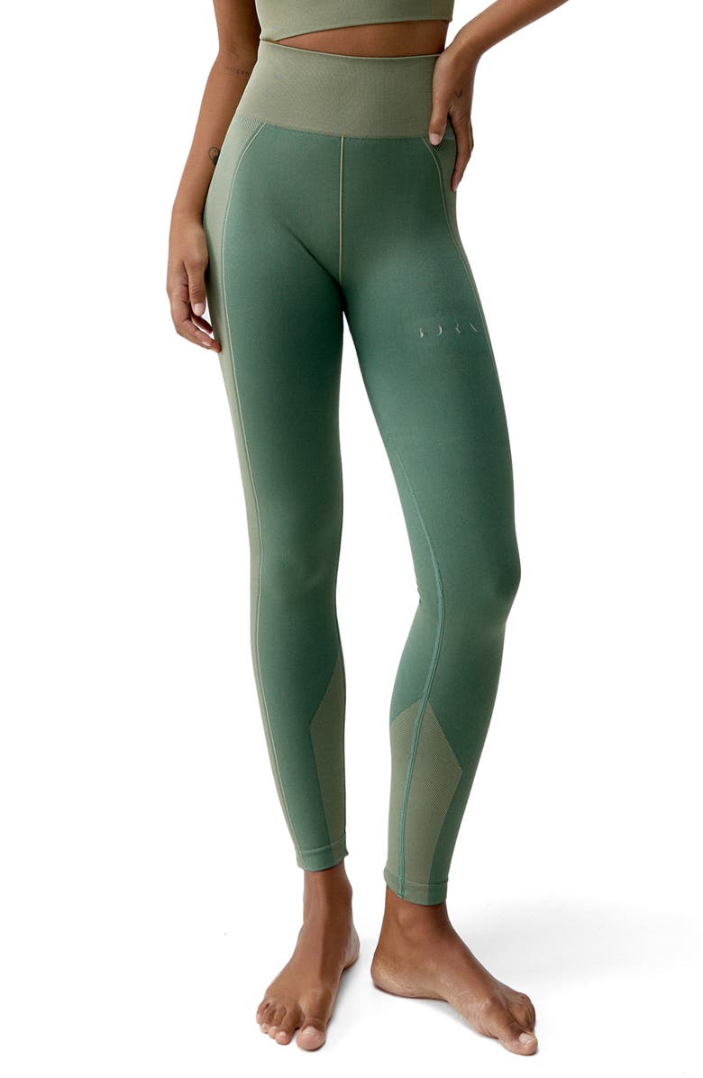 Born Living Yoga Buddha Seamless High Rise Sport Legging, Main, color, Deep Green/Grain