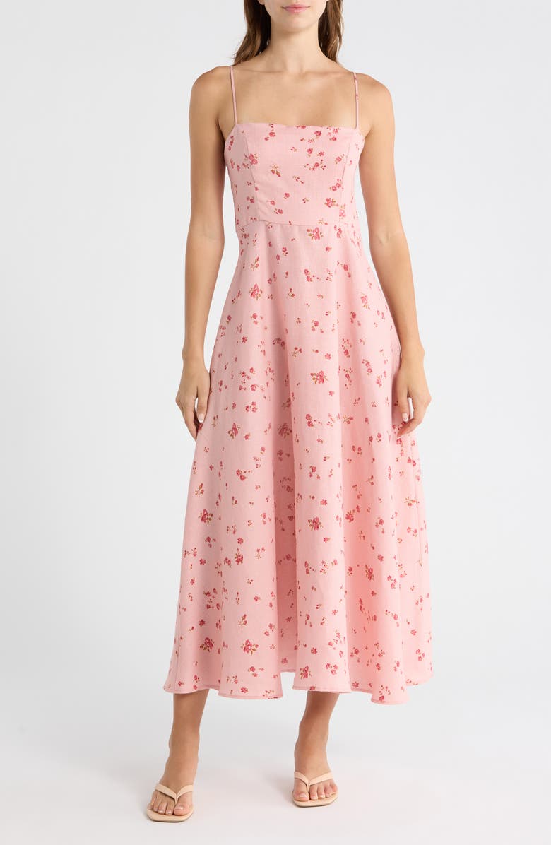 Reformation Monette Linen Maxi Dress, Main, color, Noelia