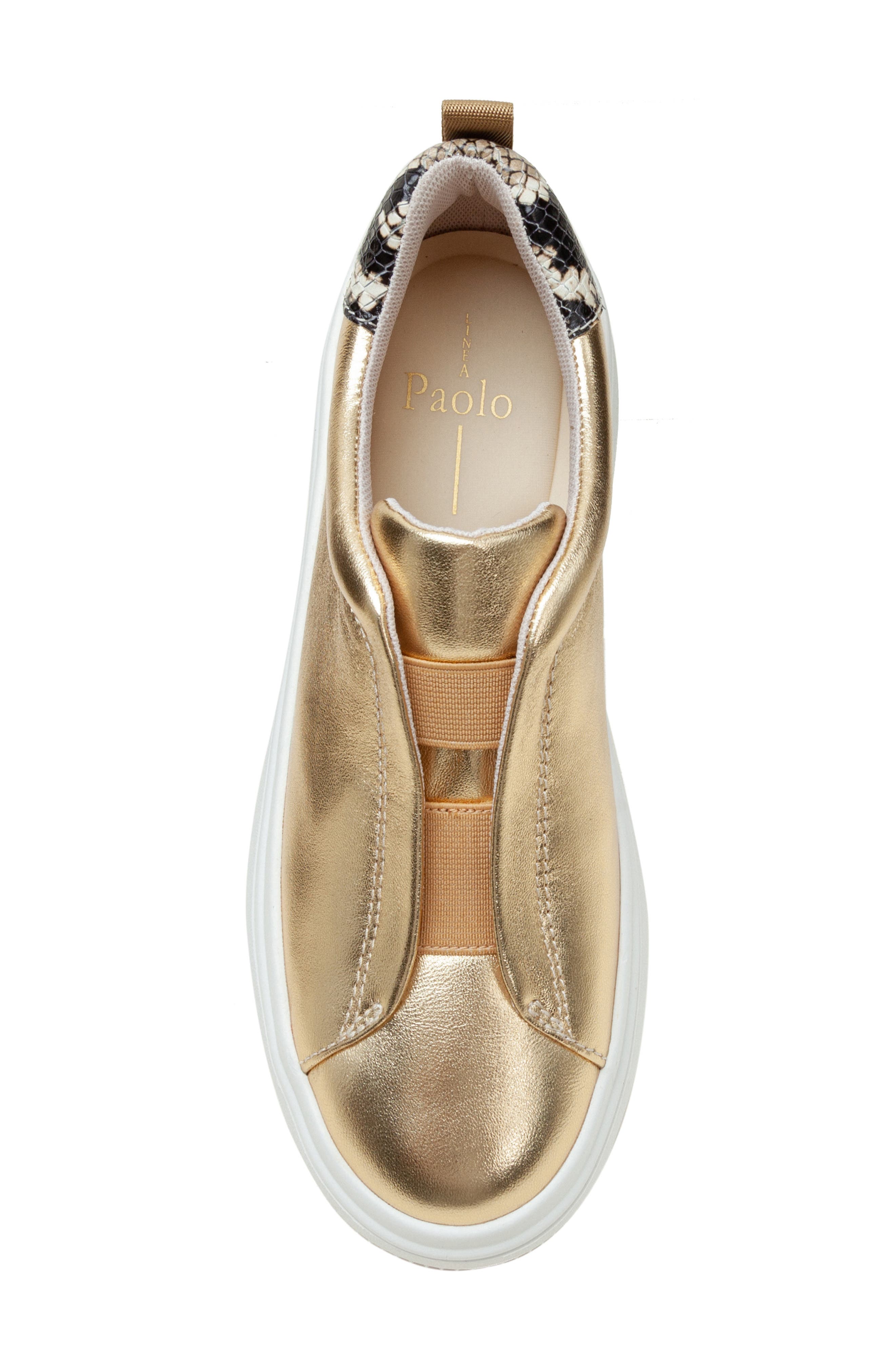 Linea Paolo Golde Platform Sneaker, Alternate, color, Dark Gold/ Natural