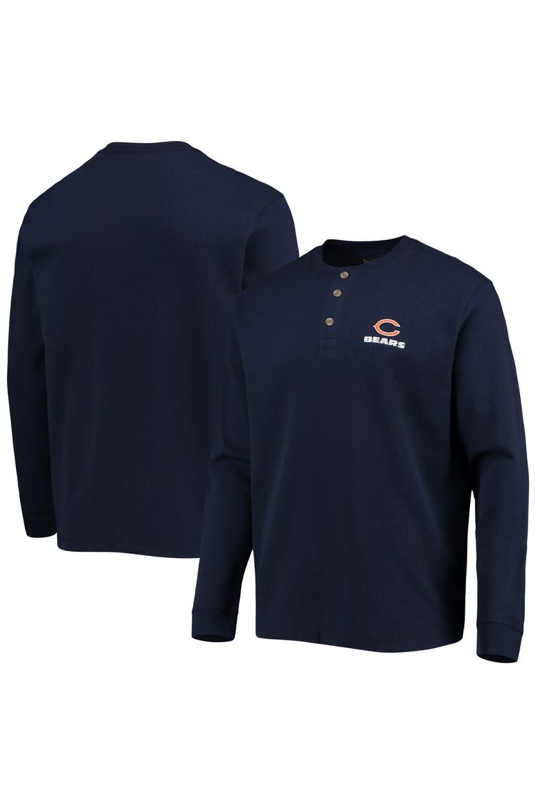 Men's Dunbrooke Navy Chicago Bears Logo Maverick Thermal Henley Long Sleeve T-Shirt, Alternate, color, Navy