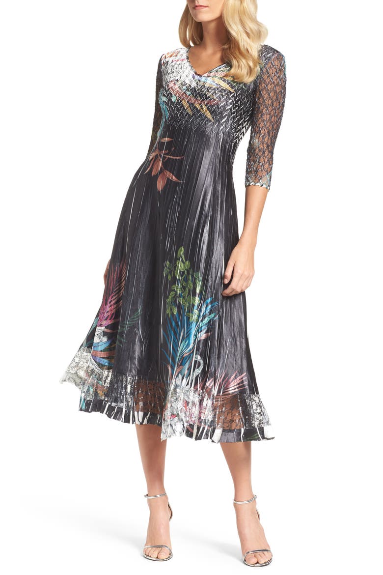 Print Sash Maxi Dress, Main, color, CONCRETE BLUE
