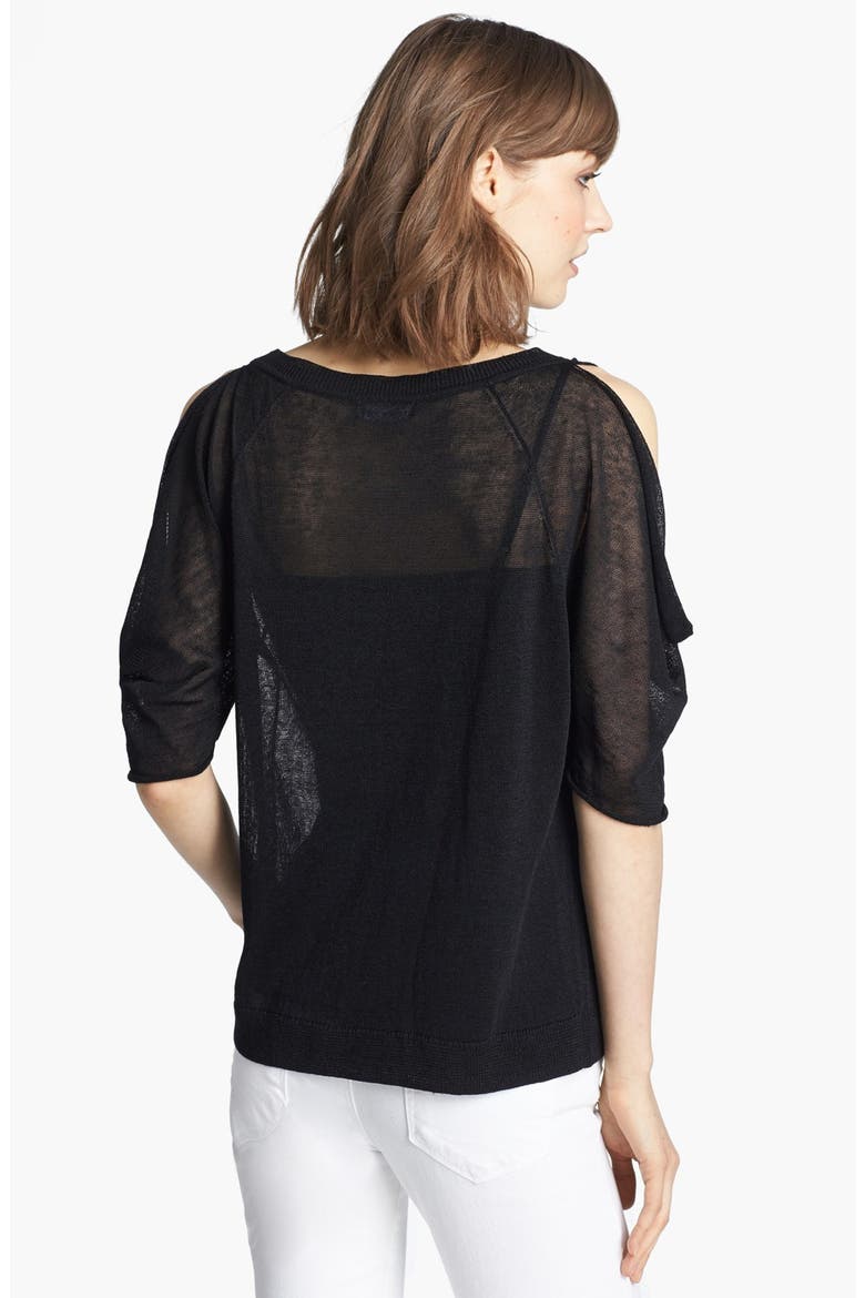 Cold Shoulder Sweater, Alternate, color, BLACK