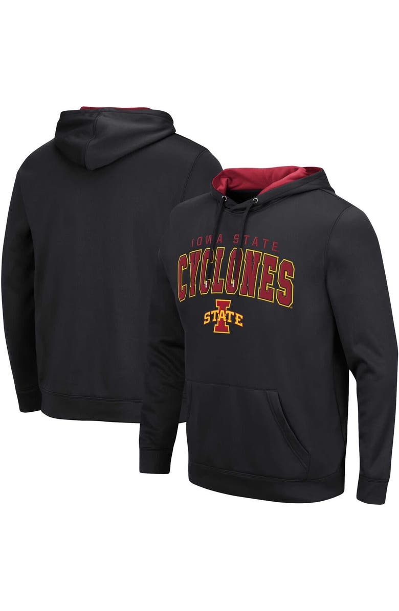 COLOSSEUM Men's Colosseum Black Iowa State Cyclones Resistance Pullover Hoodie, Main, color, 