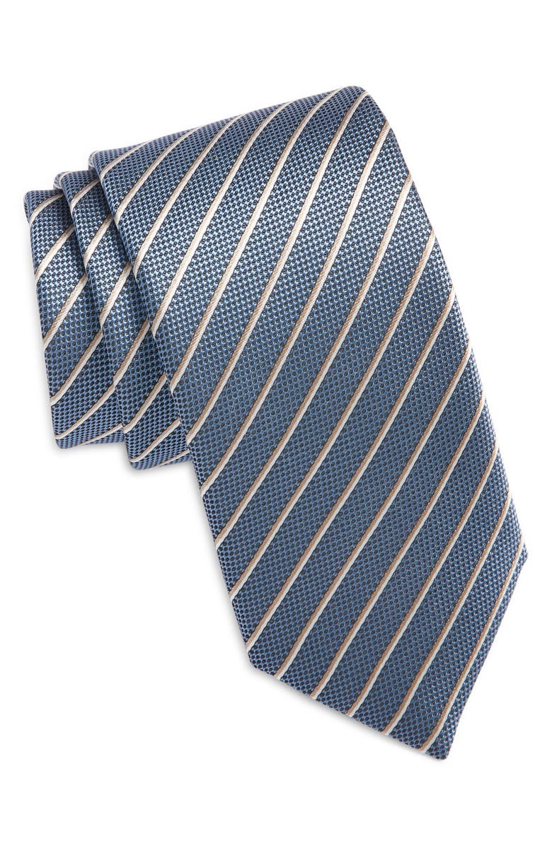 BOSS Diagonal Stripe Jacquard Silk Blend Tie, Main, color, 