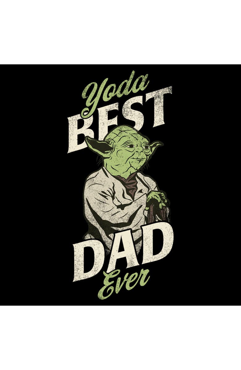 Star Wars Men's Star Wars Distressed Yoda Best Dad Ever  Graphic T-Shirt, Alternate, color, Black