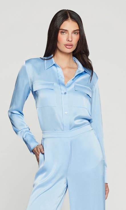 Lanier Hammered Satin Shirt