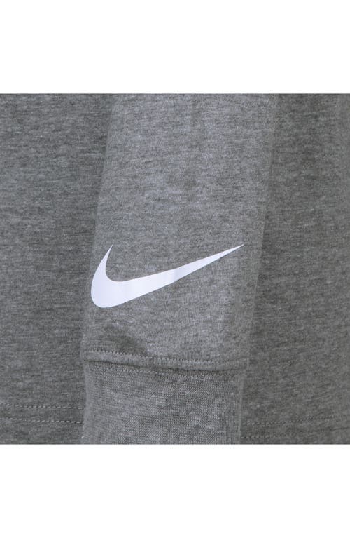 3 Brand Kids' Monogram Wordmark Long Sleeve T-shirt In Gray