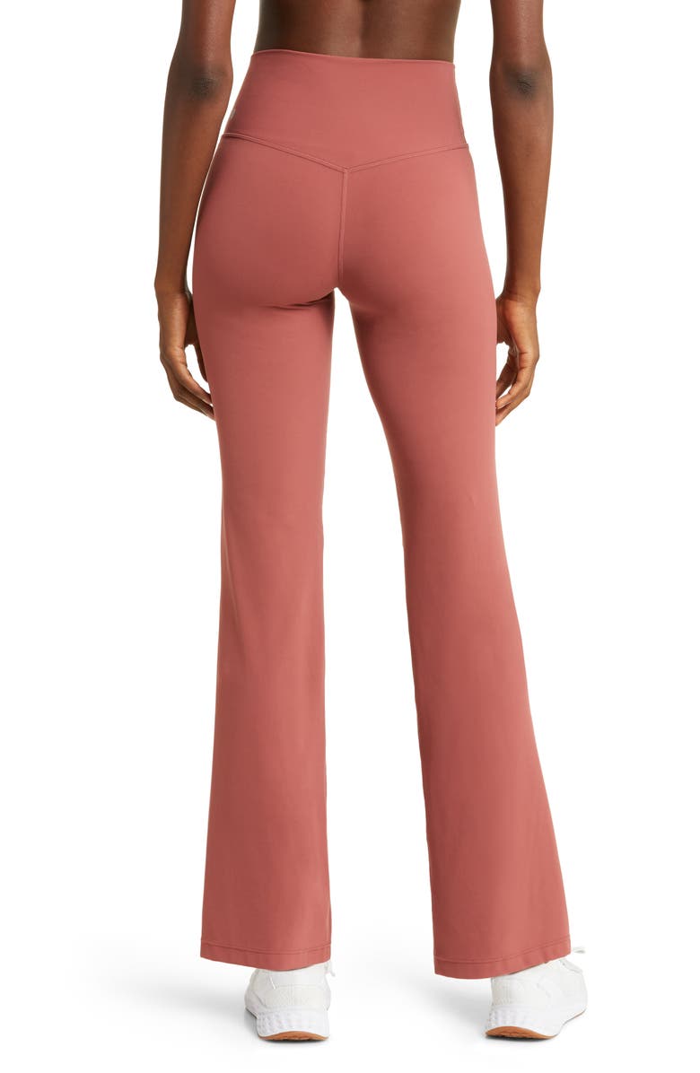 Zella Studio Luxe High Waist Flare Pants, Alternate, color, Red Jelly