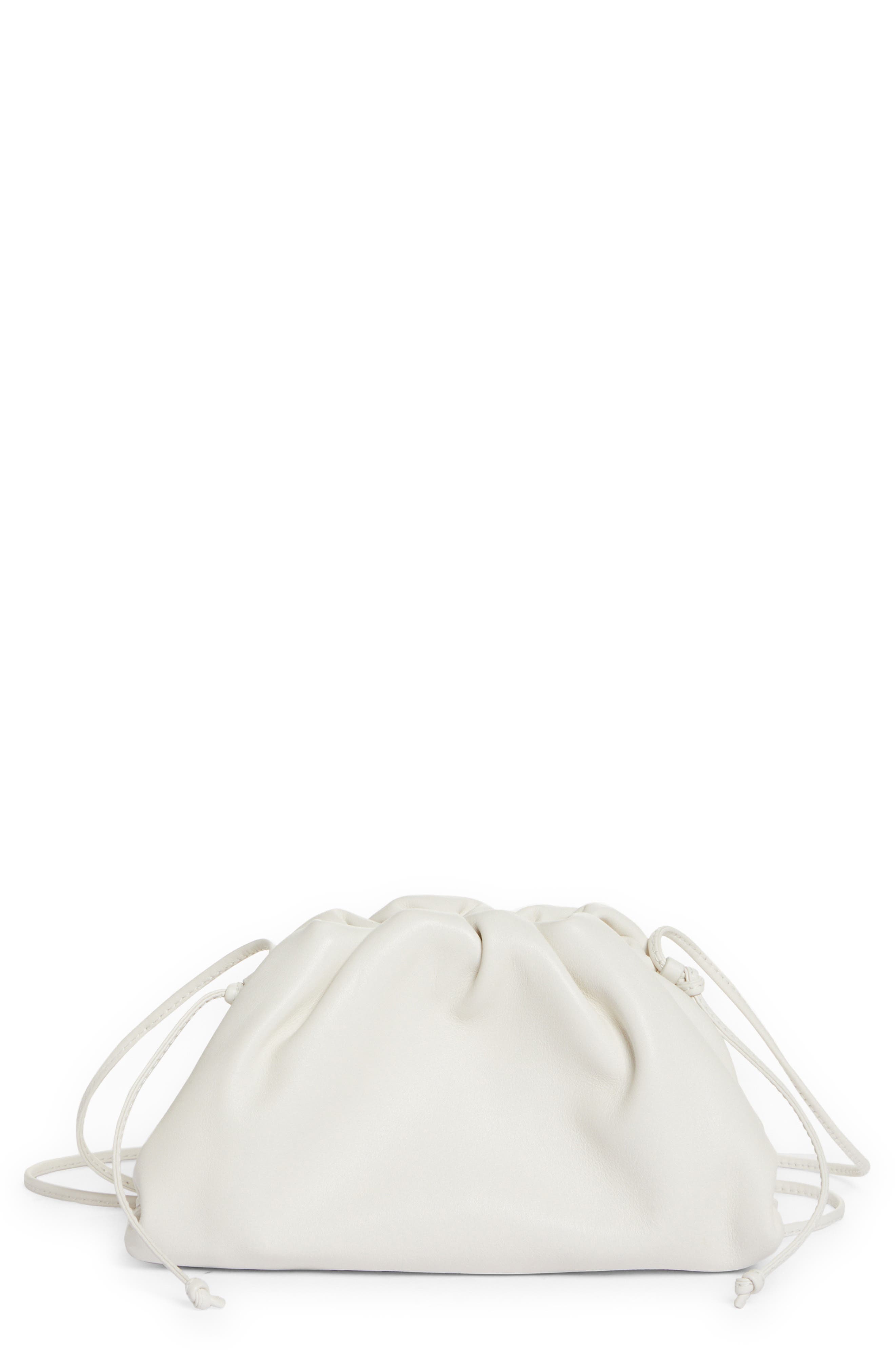The Mini Pouch Calfskin Leather Crossbody Bag, Main, color, WHITE GOLD