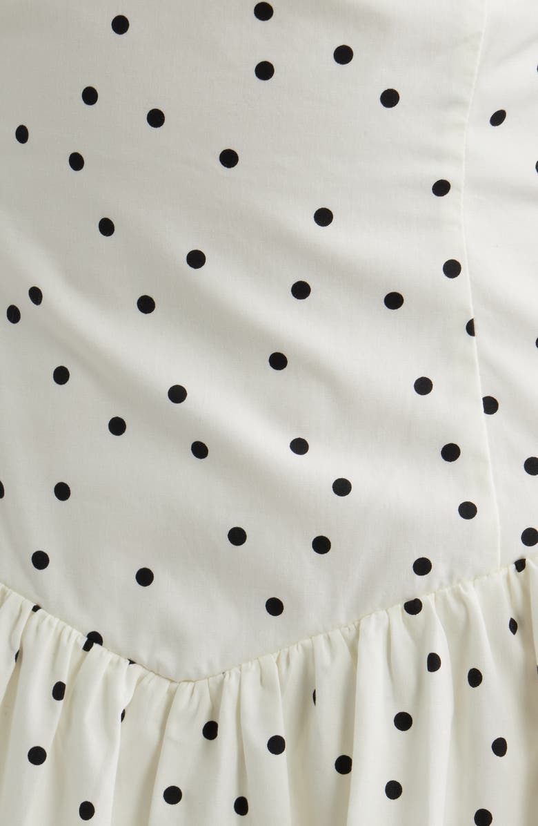 BP. Polka Dot Cotton Minidress, Alternate, color, Ivory- Black Edit Dot