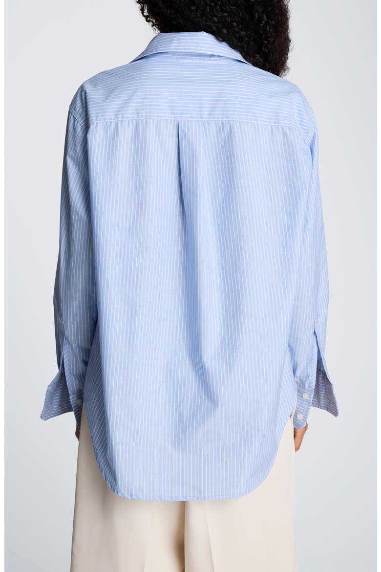 Pinstripe Button-Up Boyfriend Shirt, Alternate, color, BLUE DAWN MULTI