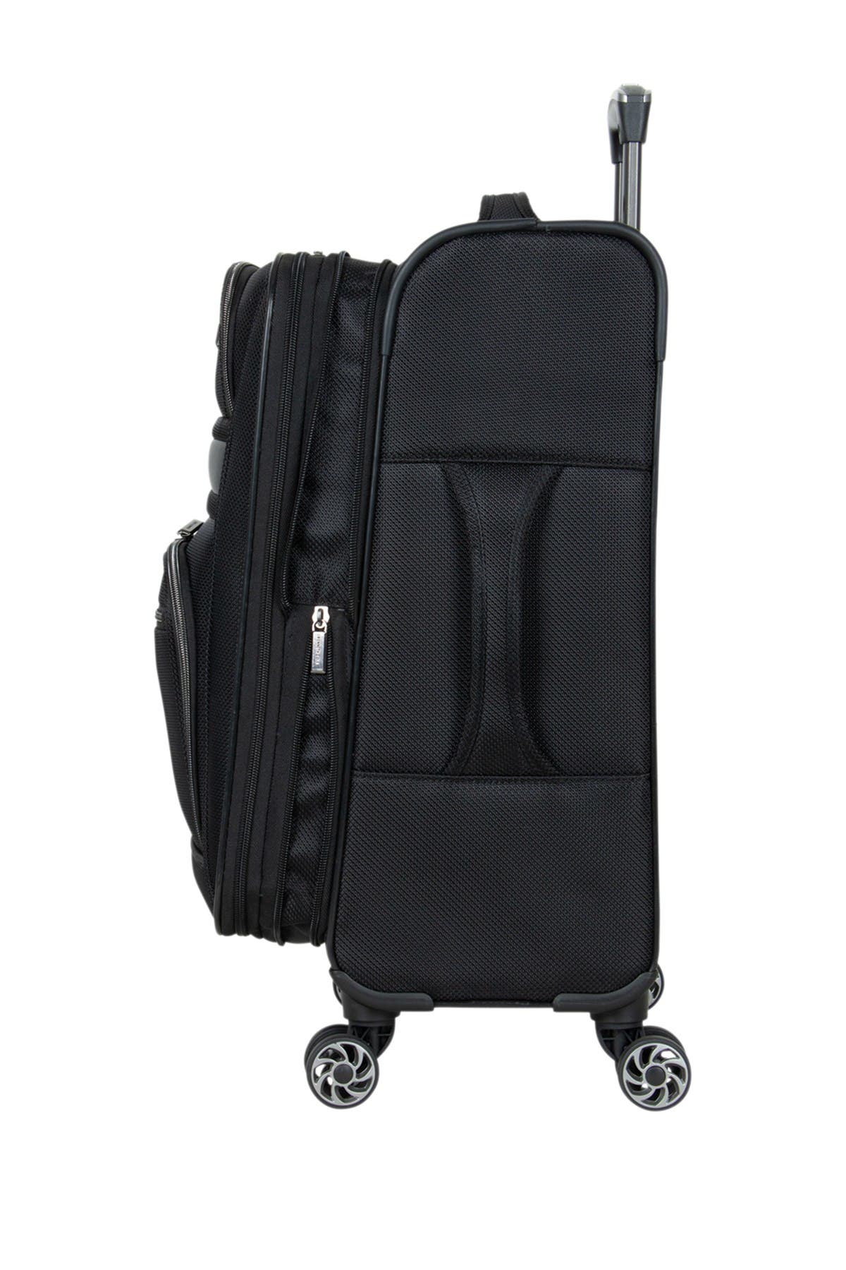 Kenneth Cole Reaction Rugged Roamer 20-Inch Dobby Softside Expandable Spinner Carry-On Luggage, Alternate, color, Black