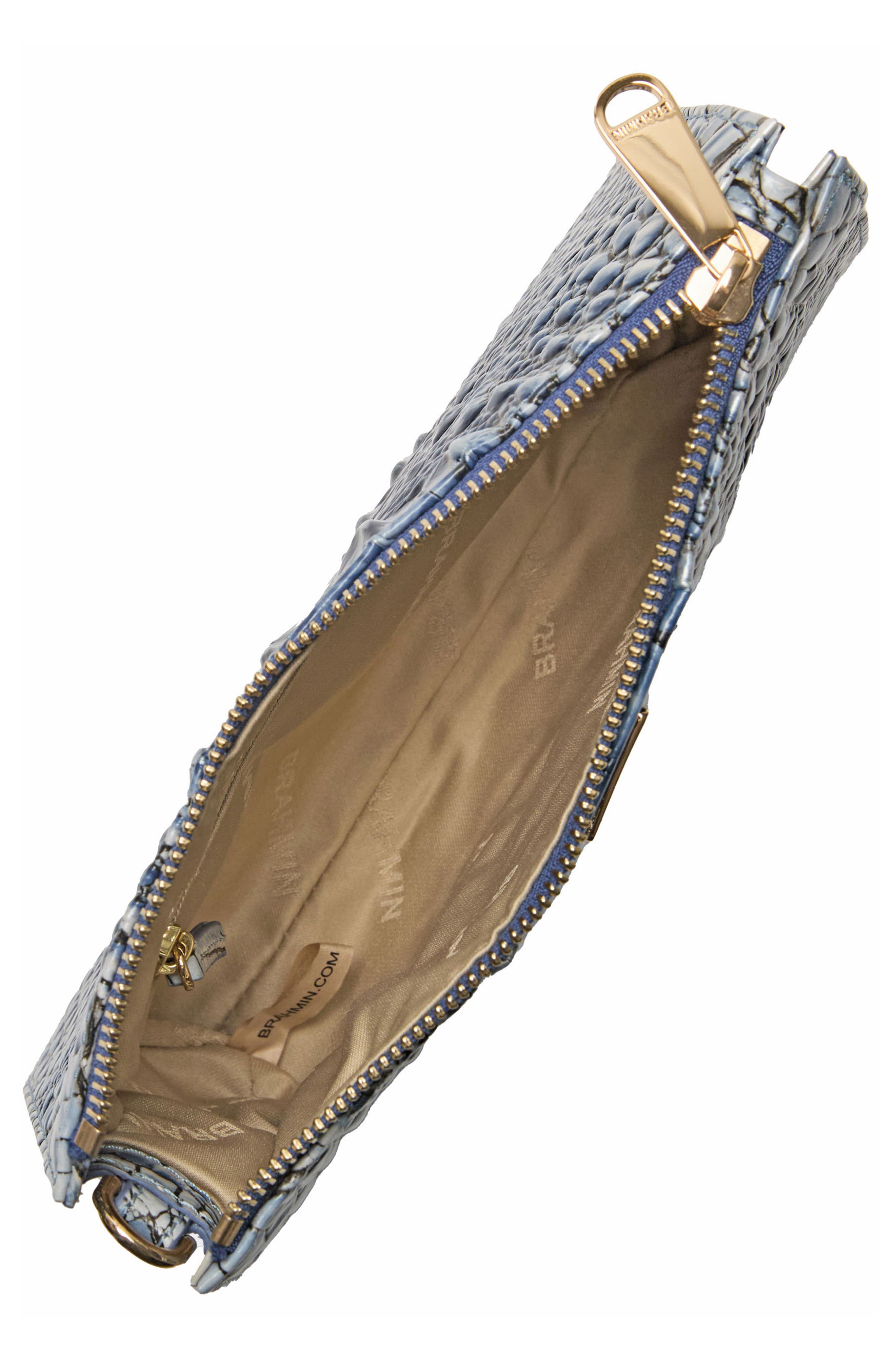 Brahmin Daisy Croc Embossed Leather Wristlet, Alternate, color, 