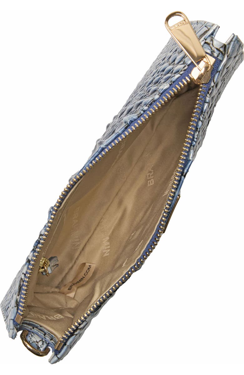 Brahmin Daisy Croc Embossed Leather Wristlet, Alternate, color,