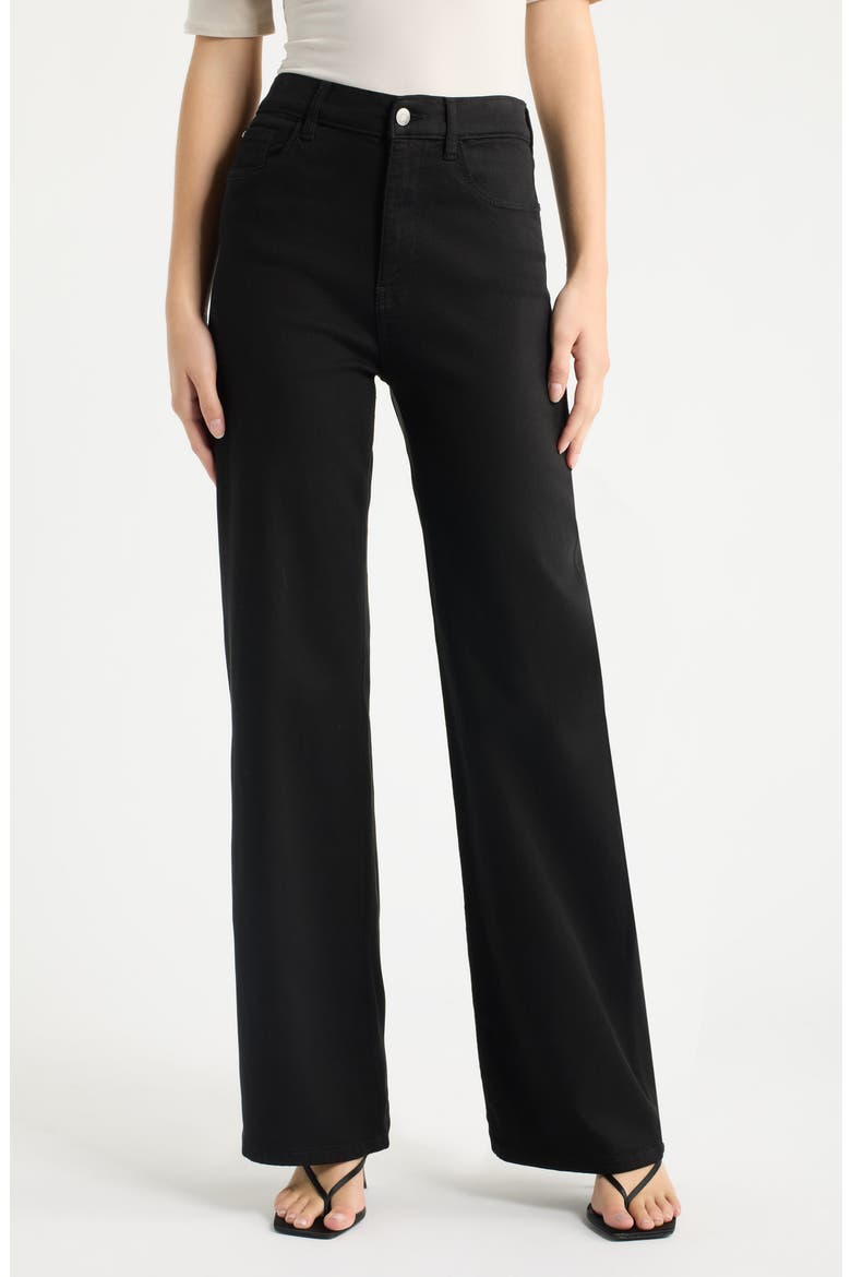 The California Wide Leg Jeans, Main, color, JET BLACK